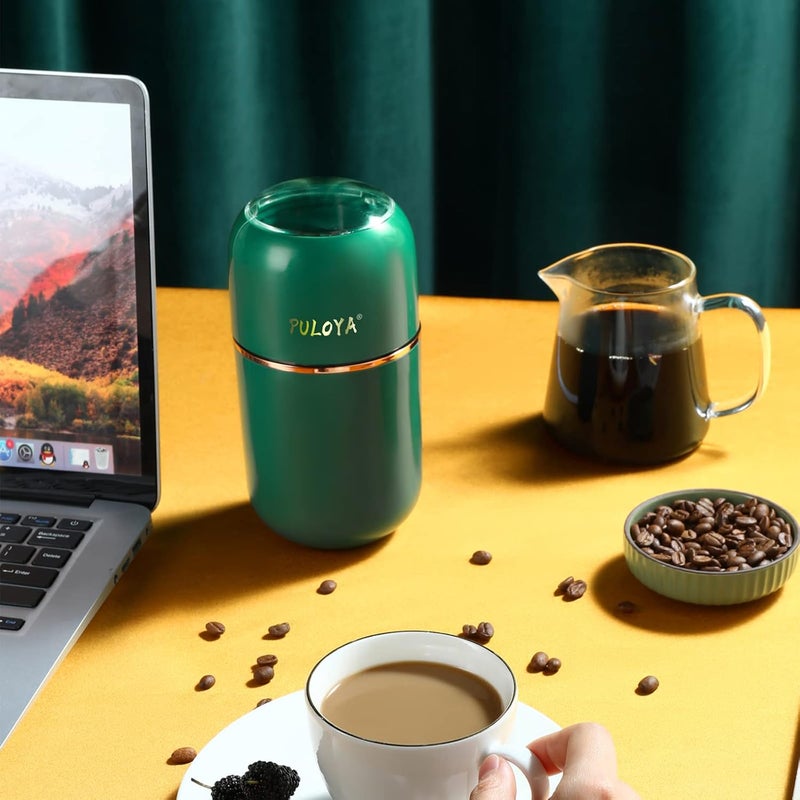 puloya Coffee Grinder Electric for Beans, Spices, Herbs, Grains and Nuts, Stainless Steel Blades, 2.8 oz, Green - Image 2